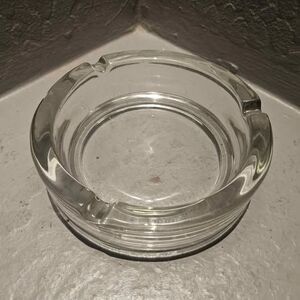 Heavy MCM Clear Glass Ashtray 4.5"